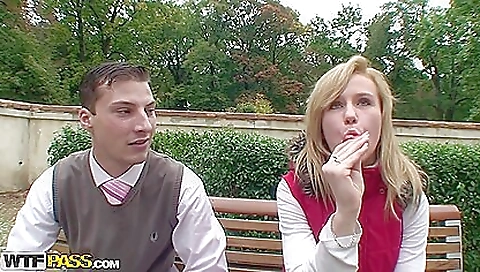 Sultry blonde with huge tits gets her big boobs