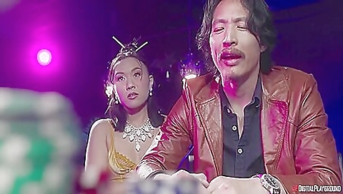 Hot chick with huge tits fucks in