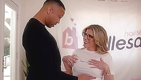 Sexy blonde girl with big black cock