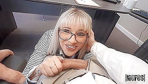 Sexy blonde slutty fucks her friend's step brother