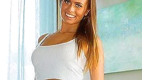 Sexy brunette's step mom at home